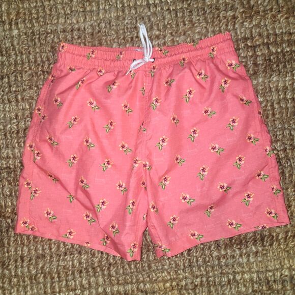 Mens swim shorts by Trunks Surf & Swim 3 pockets Coral Tropic MINT cond. sz Med. - Picture 1 of 12